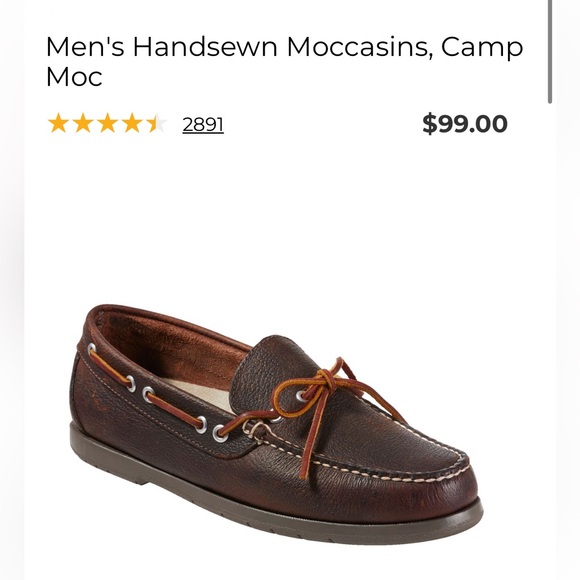 LL Bean Handsewn Moccasins, Camp Moc NWOB - Picture 3 of 17